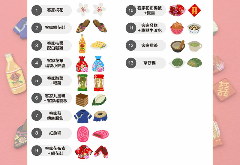 日日野餐 客家風格耳環耳夾別針